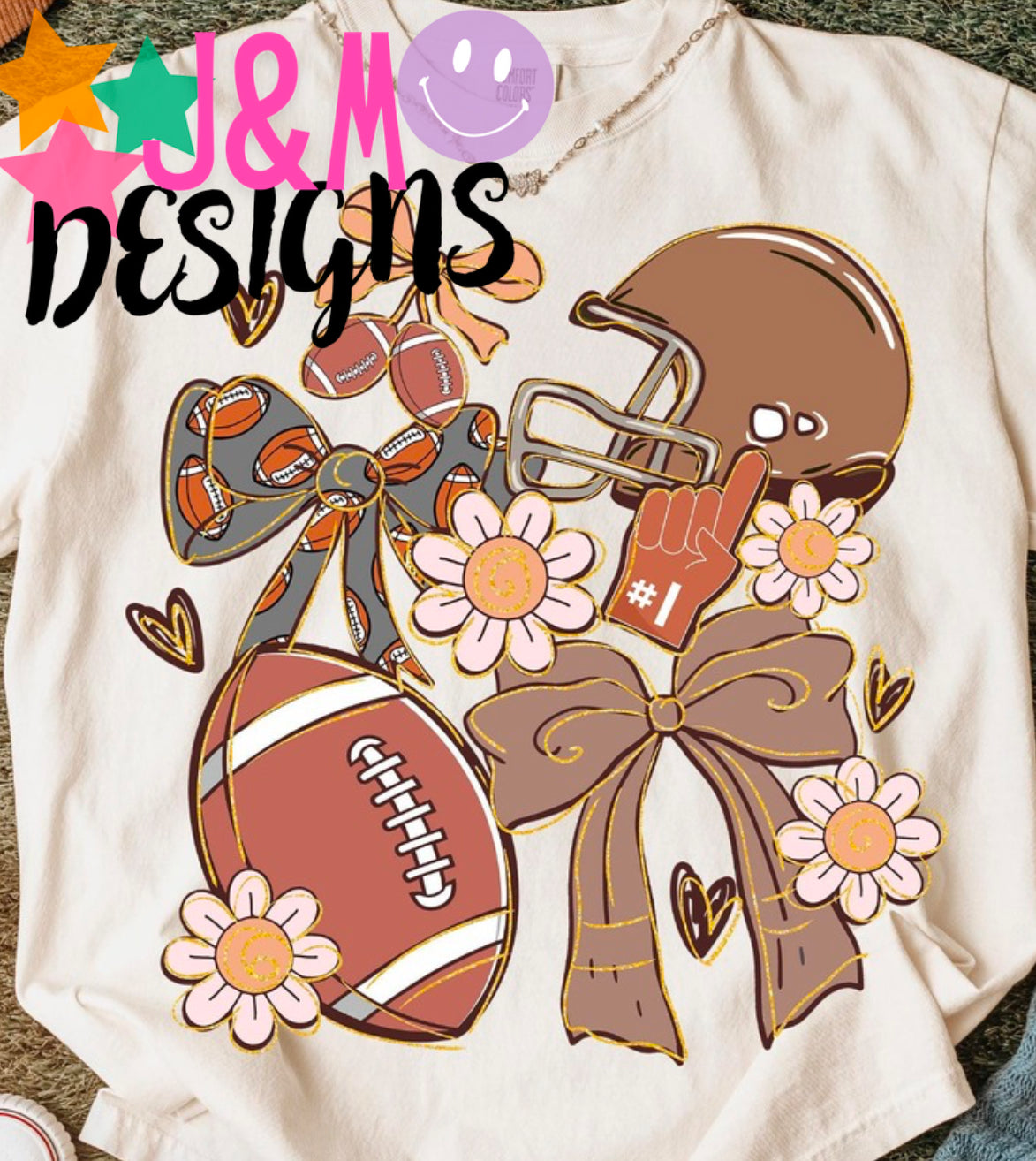 Football floral bow🏈🎀