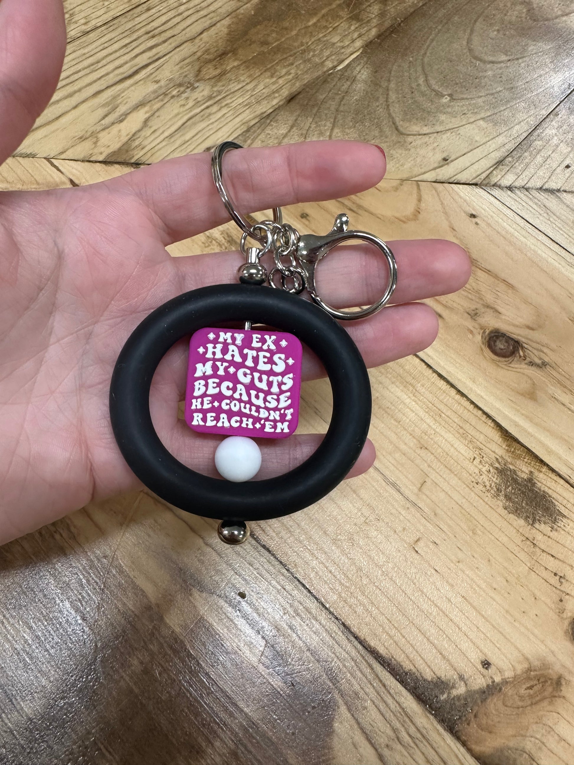 Large ring silicone keychain