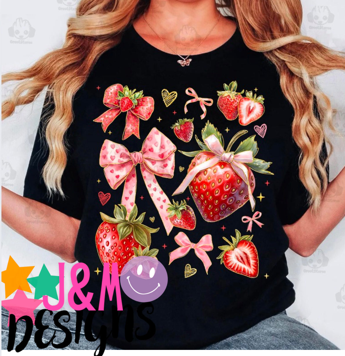 Boho Preppy Strawberry and bows 🍓