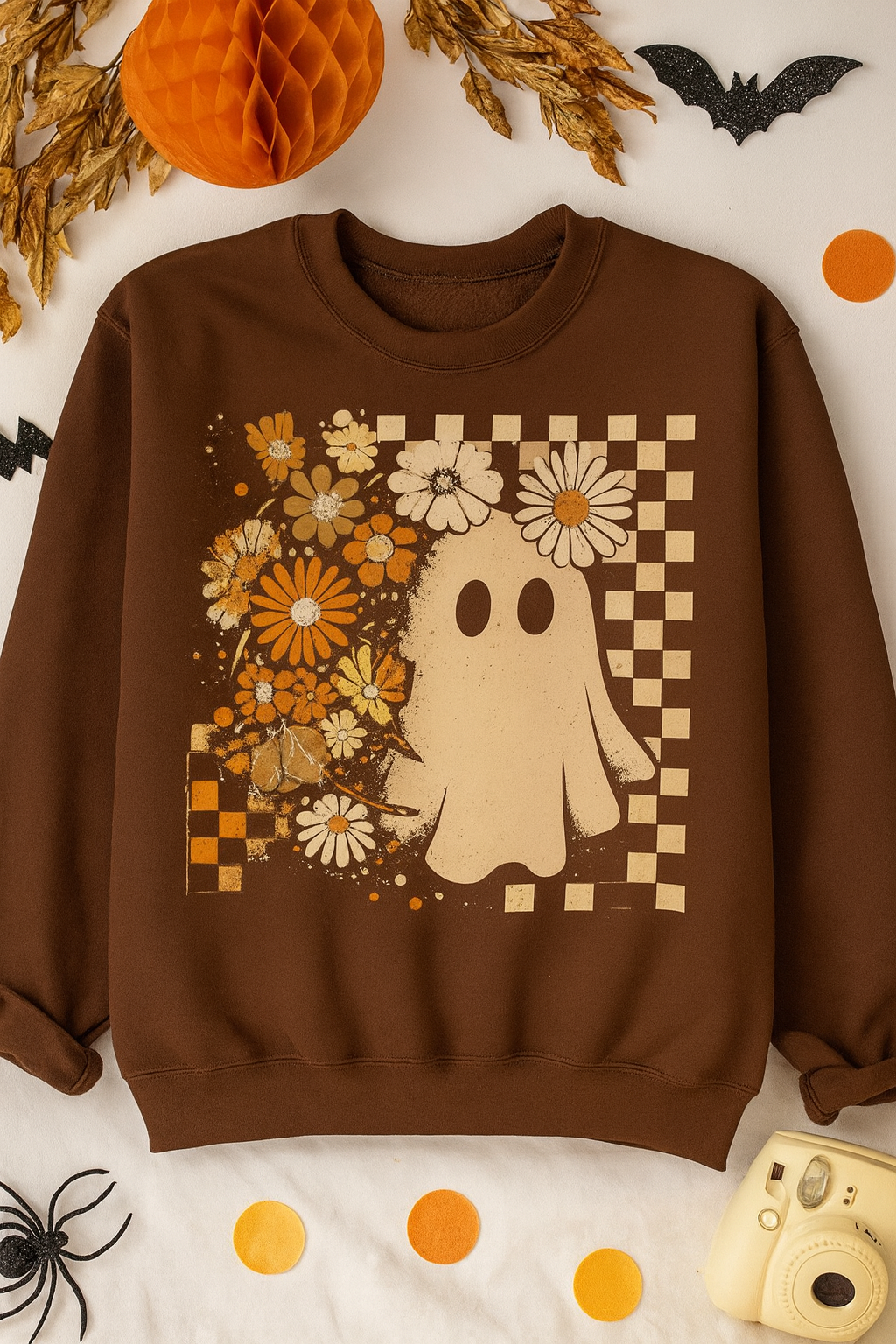 Floral checkered ghost